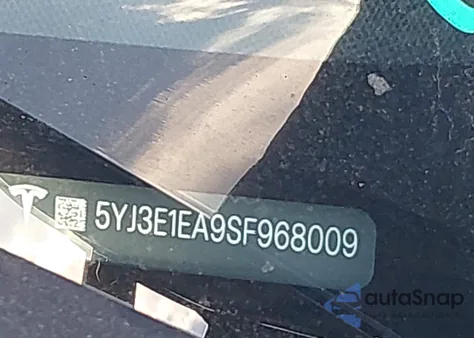 2025 Tesla Model 3 Long Range Rear-Wheel Drive из США, поврежденный, VIN 5YJ3E1EA9SF968009